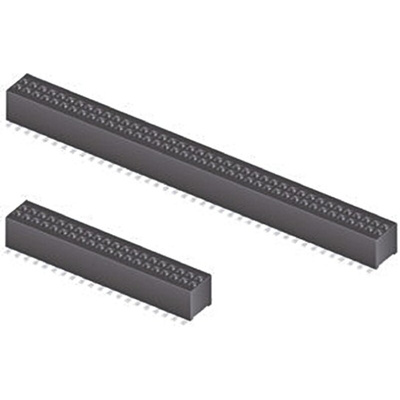 Samtec Straight Surface Mount PCB Socket, 18-Contact, 2-Row, 1mm Pitch, Solder Termination