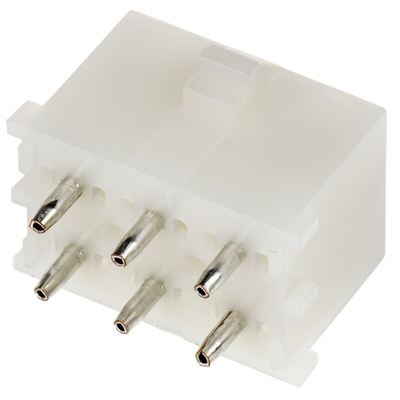 TE Connectivity Universal MATE-N-LOK Series Straight Through Hole Mount PCB Socket, 6-Contact, 6.35mm Pitch, Solder