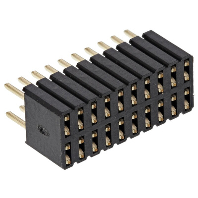 RS PRO Straight Through Hole Mount PCB Socket, 20-Contact, 2-Row, 1.27mm Pitch, Solder Termination