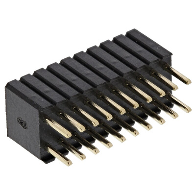 RS PRO Straight Through Hole Mount PCB Socket, 20-Contact, 2-Row, 1.27mm Pitch, Solder Termination