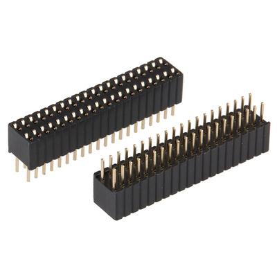 RS PRO Straight Through Hole Mount PCB Socket, 40-Contact, 2-Row, 1.27mm Pitch, Solder Termination