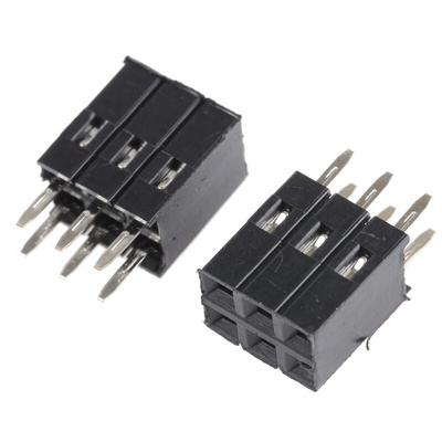 RS PRO Straight Through Hole Mount PCB Socket, 6-Contact, 2-Row, 2.54mm Pitch, Solder Termination