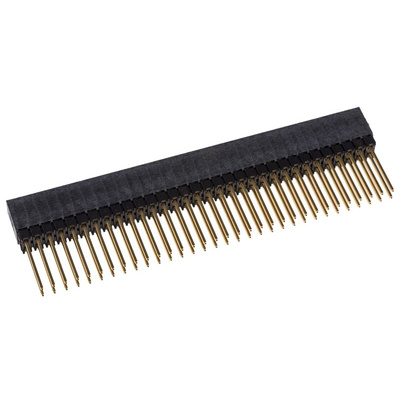 Samtec ESQ Series Straight Through Hole Mount PCB Socket, 64-Contact, 2-Row, 2.54mm Pitch, Solder Termination