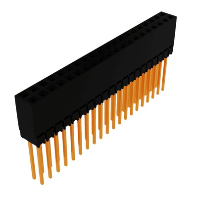 Samtec ESQ Series Straight Through Hole Mount PCB Socket, 40-Contact, 2-Row, 2.54mm Pitch, Solder Termination