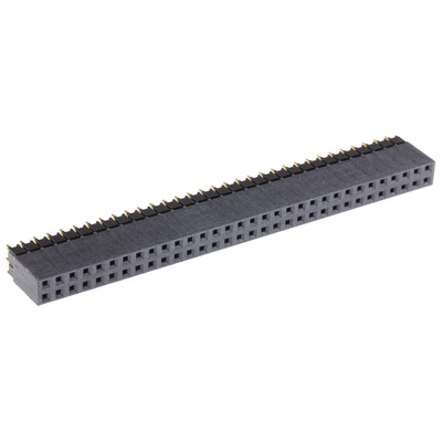 Samtec ESQ Series Straight Through Hole Mount PCB Socket, 64-Contact, 2-Row, 2.54mm Pitch, Solder Termination