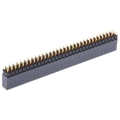 Samtec ESQ Series Straight Through Hole Mount PCB Socket, 64-Contact, 2-Row, 2.54mm Pitch, Solder Termination