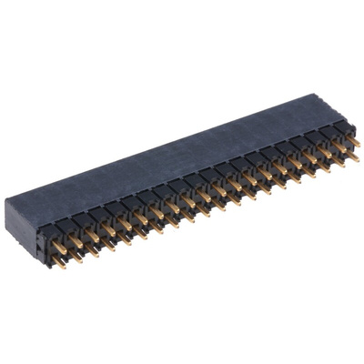 Samtec ESQ Series Straight Through Hole Mount PCB Socket, 40-Contact, 2-Row, 2.54mm Pitch, Solder Termination