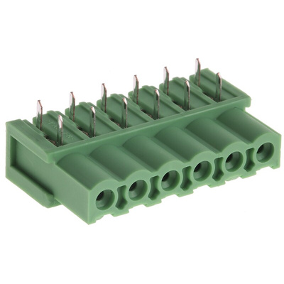 Phoenix Contact Right Angle Through Hole Mount PCB Socket, 6-Contact, 1-Row, 5.08mm Pitch, Solder Termination