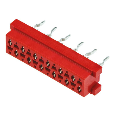 TE Connectivity Micro-MaTch Series Straight Through Hole Mount PCB Socket, 12-Contact, 2-Row, 2.54mm Pitch, Solder