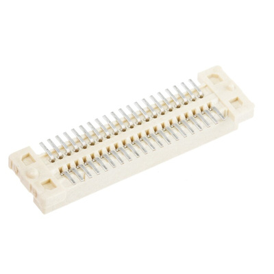 TE Connectivity Free Height Series Straight Surface Mount PCB Socket, 40-Contact, 2-Row, 0.8mm Pitch, Solder Termination