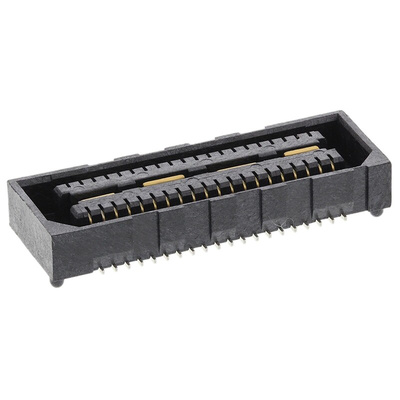 Samtec QSE Series Straight Surface Mount PCB Socket, 40-Contact, 2-Row, 0.8mm Pitch, Solder Termination