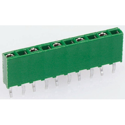 TE Connectivity AMPMODU HV100 Series Straight Through Hole Mount PCB Socket, 7-Contact, 1-Row, 2.54mm Pitch, Solder