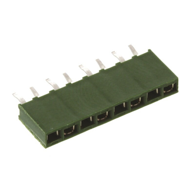 TE Connectivity AMPMODU HV100 Series Straight Through Hole Mount PCB Socket, 8-Contact, 1-Row, 2.54mm Pitch, Solder