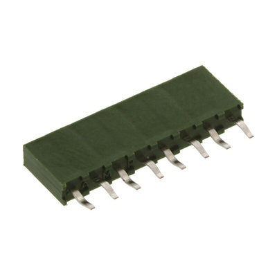 TE Connectivity AMPMODU HV100 Series Straight Through Hole Mount PCB Socket, 8-Contact, 1-Row, 2.54mm Pitch, Solder