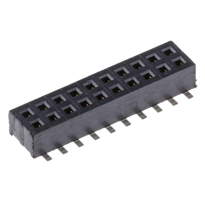 Samtec CLP Series Straight Surface Mount PCB Socket, 20-Contact, 2-Row, 1.27mm Pitch, Solder Termination