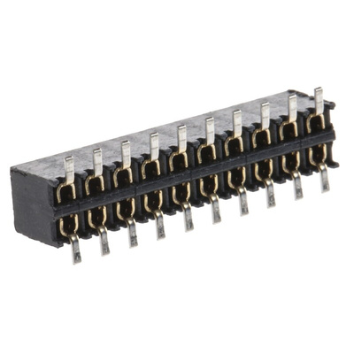 Samtec MMS Series Straight Surface Mount PCB Socket, 20-Contact, 2-Row, 2mm Pitch, Solder Termination