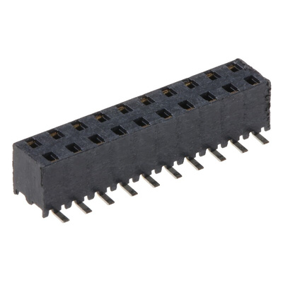 Samtec MMS Series Straight Surface Mount PCB Socket, 20-Contact, 2-Row, 2mm Pitch, Solder Termination