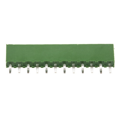 TE Connectivity AMPMODU HV100 Series Straight Through Hole Mount PCB Socket, 12-Contact, 1-Row, 2.54mm Pitch, Solder