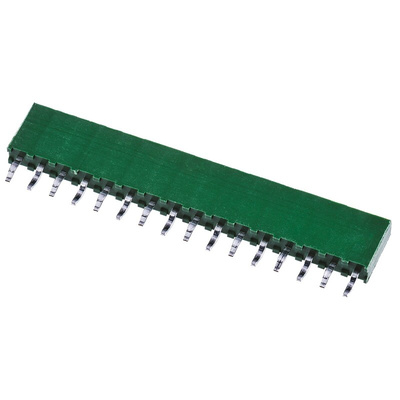 TE Connectivity AMPMODU HV100 Series Straight Through Hole Mount PCB Socket, 16-Contact, 1-Row, 2.54mm Pitch, Solder