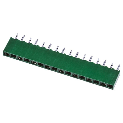 TE Connectivity AMPMODU HV100 Series Straight Through Hole Mount PCB Socket, 16-Contact, 1-Row, 2.54mm Pitch, Solder