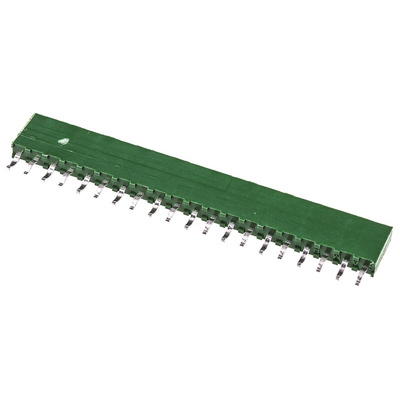 TE Connectivity AMPMODU HV100 Series Straight Through Hole Mount PCB Socket, 20-Contact, 1-Row, 2.54mm Pitch, Solder