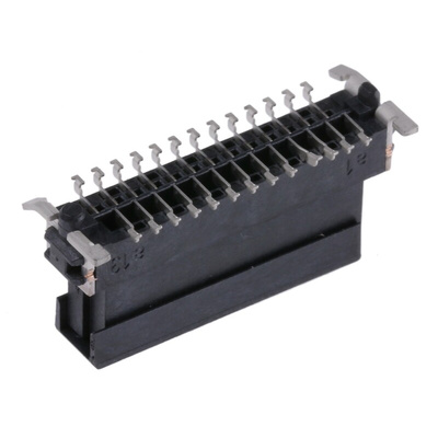 ERNI SMC Series Straight Surface Mount PCB Socket, 26-Contact, 2-Row, 1.27mm Pitch, Solder Termination