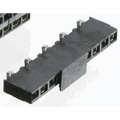 TE Connectivity AMPMODU HV100 Series Straight Surface Mount PCB Socket, 8-Contact, 1-Row, 2.54mm Pitch, Solder