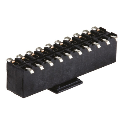 TE Connectivity AMPMODU HV100 Series Straight Surface Mount PCB Socket, 20-Contact, 2-Row, 2.54mm Pitch, Solder