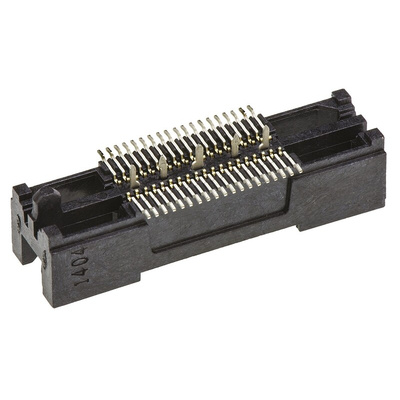 TE Connectivity MICTOR Series Straight Surface Mount PCB Socket, 38-Contact, 2-Row, 0.64mm Pitch, Solder Termination