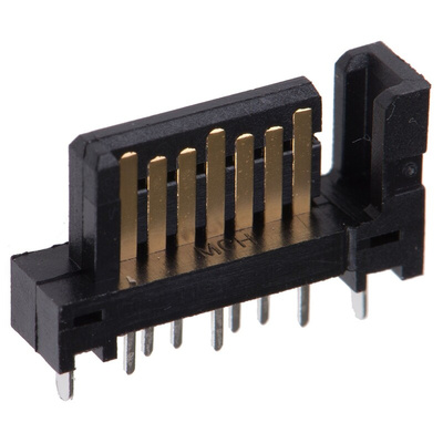 Molex SATA Series Straight Through Hole Mount PCB Socket, 7-Contact, 1-Row, Solder Termination