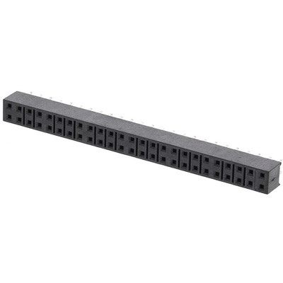 HARWIN Straight Through Hole Mount PCB Socket, 50-Contact, 2-Row, 2mm Pitch, Solder Termination