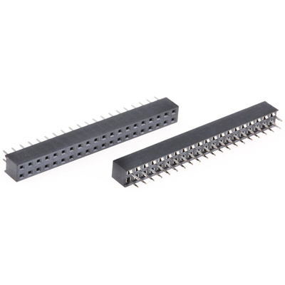 HARWIN Straight Through Hole Mount PCB Socket, 40-Contact, 2-Row, 2mm Pitch, Solder Termination