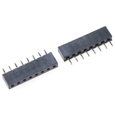 HARWIN Straight Through Hole Mount PCB Socket, 8-Contact, 1-Row, 2mm Pitch, Solder Termination
