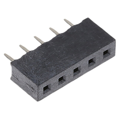 HARWIN Straight Through Hole Mount PCB Socket, 5-Contact, 1-Row, 2mm Pitch, Solder Termination