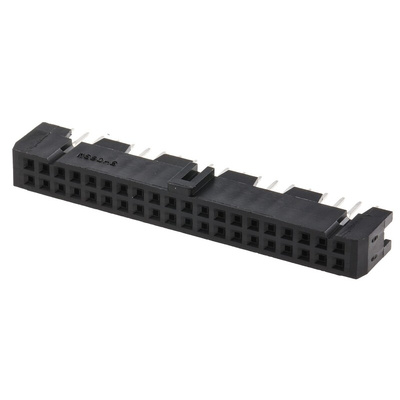 Hirose HIF3FB Series Straight Through Hole Mount PCB Socket, 40-Contact, 2-Row, 2.54mm Pitch, Solder Termination