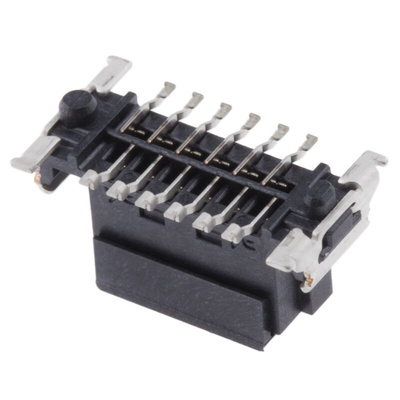 ERNI SMC Series Straight Surface Mount PCB Socket, 12-Contact, 2-Row, 1.27mm Pitch, Solder Termination