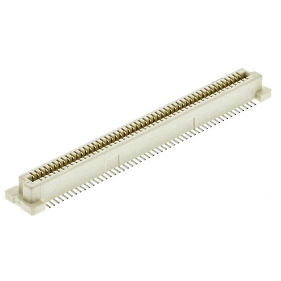 Amphenol Communications Solutions Bergstak Series Straight Surface Mount PCB Socket, 100-Contact, 2-Row, 0.8mm Pitch,
