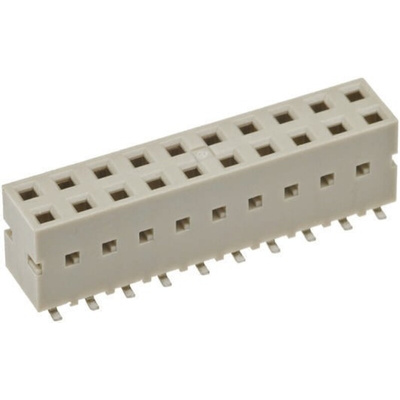 Amphenol Communications Solutions Straight Surface Mount PCB Socket, 8-Contact, 2-Row, 2.54mm Pitch, Solder Termination