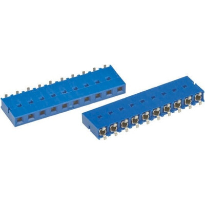 Amphenol Communications Solutions Straight Surface Mount PCB Socket, 6-Contact, 1-Row, 2.54mm Pitch, Solder Termination