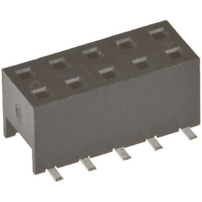 Amphenol Communications Solutions Straight Surface Mount PCB Socket, 6-Contact, 2-Row, 2mm Pitch, Solder Termination