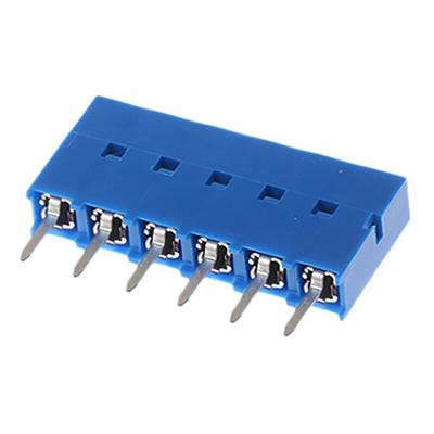 Amphenol Communications Solutions Dubox Series Straight Through Hole Mount PCB Socket, 6-Contact, 1-Row, 2.54mm Pitch,