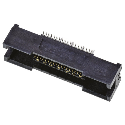 TE Connectivity MICTOR Series Straight Surface Mount PCB Socket, 38-Contact, 2-Row, 0.64mm Pitch, Solder Termination