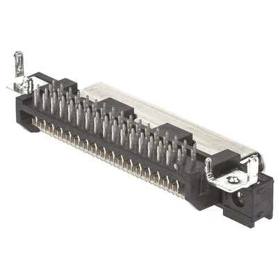TE Connectivity CHAMP Series Right Angle Through Hole Mount PCB Socket, 68-Contact, 1.6mm Pitch, Solder Termination