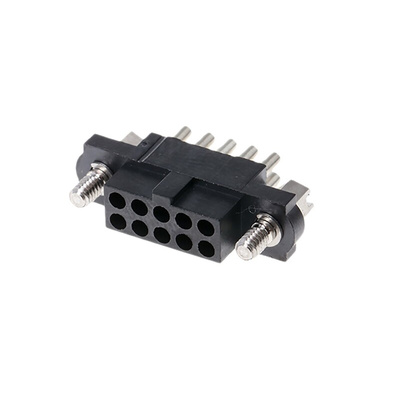 HARWIN Datamate J-Tek Series Straight Panel Mount PCB Socket, 10-Contact, 2-Row, 2mm Pitch, Crimp Termination