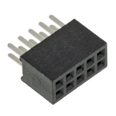 HARWIN Straight Through Hole Mount PCB Socket, 10-Contact, 2-Row, 1.27mm Pitch, Solder Termination