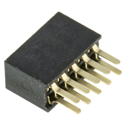 HARWIN Straight Through Hole Mount PCB Socket, 10-Contact, 2-Row, 1.27mm Pitch, Solder Termination