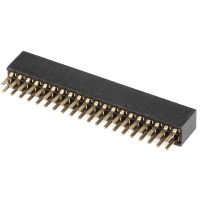 HARWIN M50-3 Series Straight Through Hole Mount PCB Socket, 40-Contact, 2-Row, 1.27mm Pitch, Solder Termination