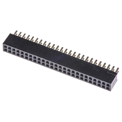 HARWIN Straight Through Hole Mount PCB Socket, 50-Contact, 2-Row, 1.27mm Pitch, Solder Termination
