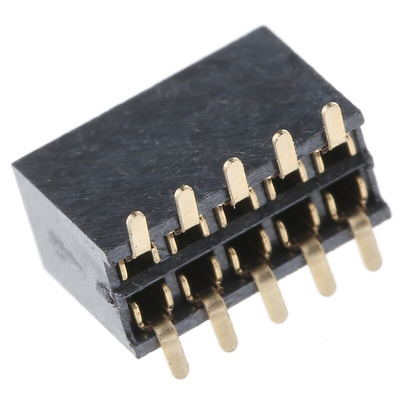 HARWIN Straight Surface Mount PCB Socket, 10-Contact, 2-Row, 1.27mm Pitch, Solder Termination