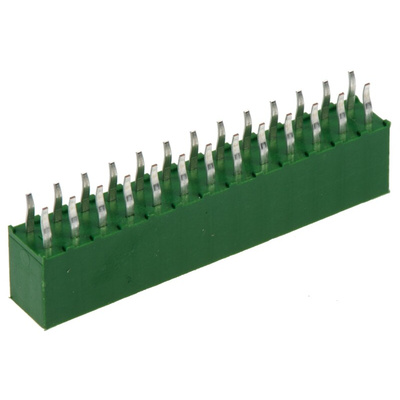 TE Connectivity AMPMODU HV100 Series Straight Through Hole Mount PCB Socket, 26-Contact, 2-Row, 2.54mm Pitch, Solder